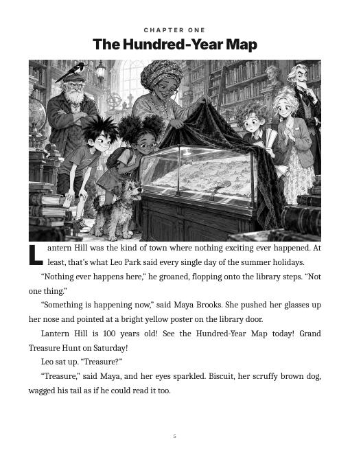 A story page with an illustration